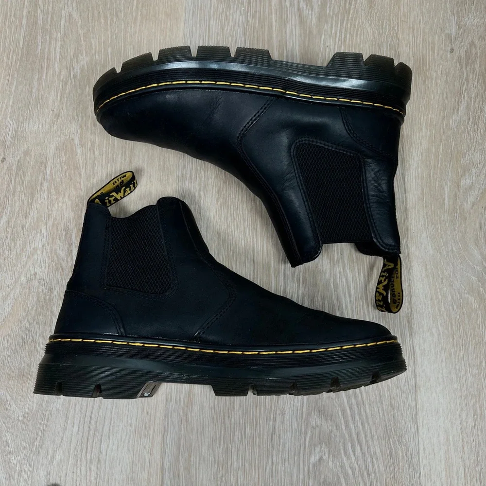 Dr. Doc Martens Air Wair Embury Black Chelsea Slip On Boot Mens 7 - Ladies 8 US